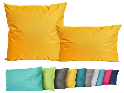 Produktbild von 2er Set Outdoor Lounge Kissen Set 45x45cm + 30x50cm Dekokissen Inkl. Füllung Wasserfest Sitzkissen Garten Lotus Effekt, Farbe:Gold