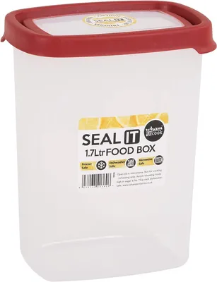Aufbewahrungsbox aus Polypropylen, transparent/rot, 1,7 l