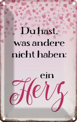 Produktbild von vianmo Blechschild 18x12 cm hast was andere nicht haben Herz Spruch Zitat