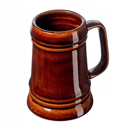 Produktbild von KADAX Keramikbierkrug, Bierkrug aus Keramik, Spülmaschinenfester Bierseidel mit Handlichem Griff