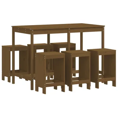 Produktbild von vidaXL 7-tlg. Gartenbar-Set Honigbraun Massivholz Kiefer