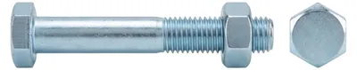 Zdjęcie produktu dla DIN 601/ISO 4016 Śruba z łbem sześciokątnym M20x160 stal ocynkowana ogniowo 4,6 w. nakrętka 10 szt