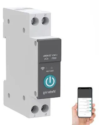 Obrázok produktu pre Inteligentný domáci WiFi vypínač 16 A, 230 V s diaľkovým ovládaním, 3 režimami časovača, ovládaním cez aplikáciu a bezpečnostnou ochranou (čierny)