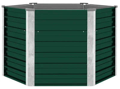 Productafbeelding van Verhoogd Tuinbed Groen - 129x129x77 cm - Gegalvaniseerd Staal - Bodemloos