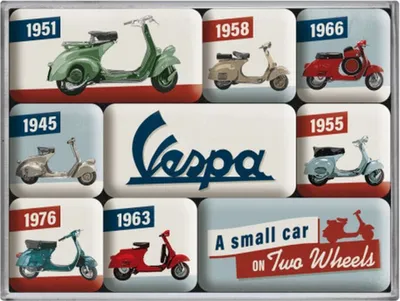 Produktbild von Nostalgic-Art - 9tlg. Magnetset - Vespa - Model Chart