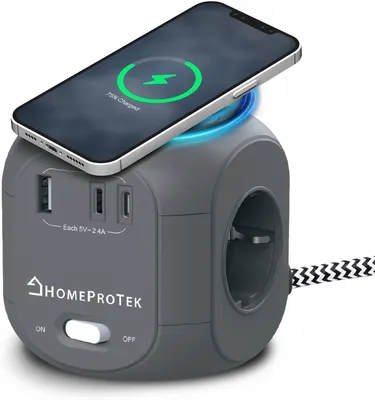 Immagine prodotto di Ciabatta multipresa cubica, 3 prese - USB-A - Grigia