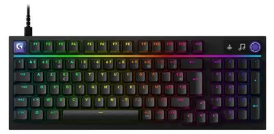 Zdjęcie produktu dla Klawiatura gamingowa Logitech G G316 X, układ AZERTY, podłączenie USB-C, podświetlenie RGB Lightsync, kolor czarny