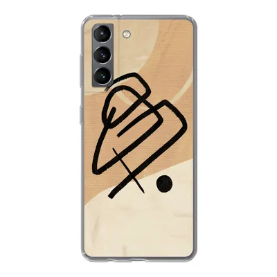 Produktbild von MuchoWow® Handyhülle Schutzhülle Hülle für Samsung Galaxy S21 Schwarz - Design - Braun Silikon Softcase Handy Hülle - Softcase