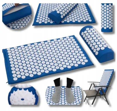 Produktbild von Akupressurmatte mit Kissen Blau Schmerzlinderungset