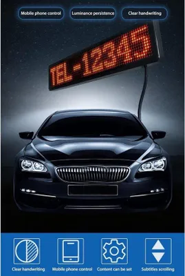 Produktbild von LED-Panel 12x72 Pixel, flexibles LED-Display, Steuerung über Bluetooth-App, benutzerdefinierte Textmuster, Animationen, Lauftext, programmierbar, 230x50 mm LED-Anzeige