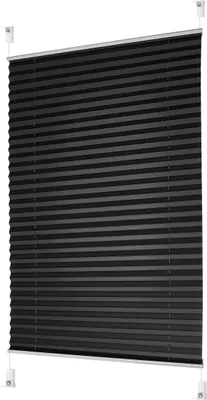 Produktbild von Plissee Faltrollo Jalousie Klemmfix ohne Bohren Alu Profil blickdicht Rollo anthrazit 35cm 70 - 100cm
