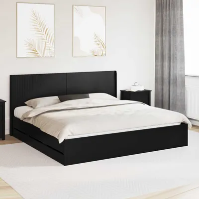 Obrázok produktu pre Maison Exclusive – Posteľ s úložným priestorom a čalúneným čelom, čierna, 180 x 200 cm