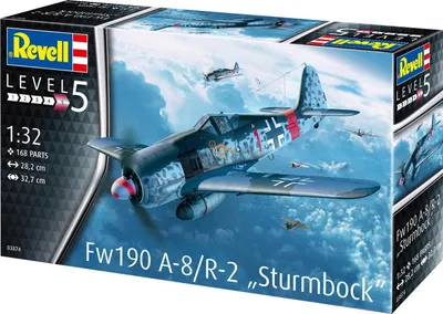 Produktbild von Revell 03874 Fw190 A-8/R-2 Sturmbock originalgetreuer Modellbausatz für Experten, Mehrfarbig, 1/32