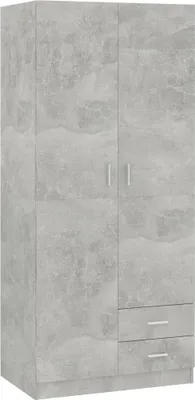 Image de vidaXL Armoire gris béton 80×52×180 cm Panneau de particules