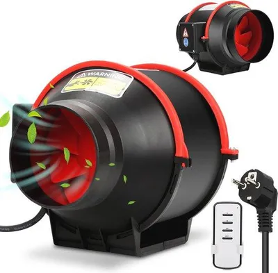 Obrázek produktu pro Inline ventilátory s nastavitelnou rychlostí 100 mm – tichý trubkový ventilátor s dálkovým ovládáním do kuchyně, koupelny a pokladny