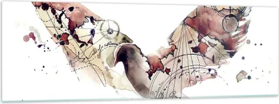 Produktbild von Bilder auf glas - Vogel Abstraktion - 160x50cm - Glasbilder - Wandbilder - Kunstdruck - zum Aufhängen bereit - Wanddekoration aus Glas - Glas Bilder - Wandbild auf Glas - Einteilig - GAB160x50-4109