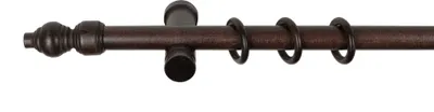 Produktbild von SN Deco - Stilgarnitur Gardinenstange Vorhangstange Filigrano, Holz, moderner Träger, 28 mm, 1-Lauf, Komplettset mit Ringen, Farbe Wenge, 120 cm