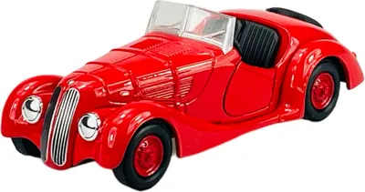 Produktbild von Welly Old Timer BMW 328 Rot ohne Dach 1:34-1:39 Die Cast Metall Modell  im Kasten 98874