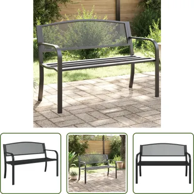 Produktbild von The Living Store Gartenbank 119 cm Schwarz Stahl