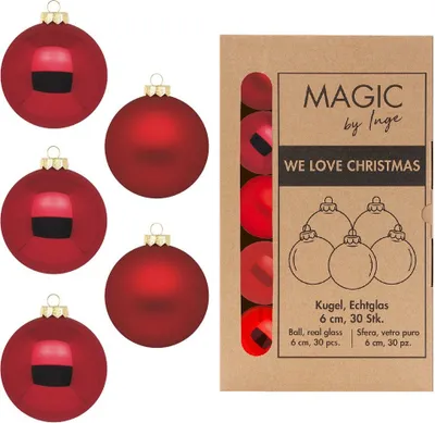 Produktbild von Weihnachtskugeln Glas 6cm 30 Stück - Ochsenblut