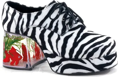 Produktbild von 70er Pimp Schuhe Zebra Schuhgröße: 44-45