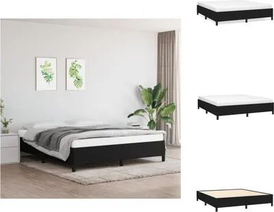 Produktbild von vidaXL Bettgestell Schwarz 180×200 cm Stoff -  Betten & Bettgestelle