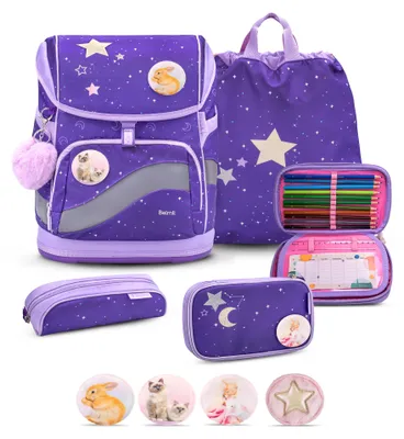 Produktbild von Belmil Smarty Plus Premium Schulranzen Set 5-teilig "Dahlia"