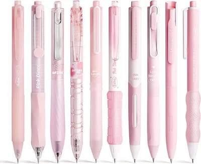 Productafbeelding van 10er set pastel gele inktpens - Schone notities 0,5 mm fijne penseel inklapbare 10er - Journaling - School