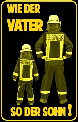 Produktbild von vianmo Holzschild 30x20 cm Feuerwehr wie Vater so der Sohn Beruf Arbeit