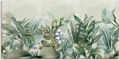 Produktbild von ARTland Leinwandbild Exotischer Floral Garten Landschaft Größe: 60x30 cm
