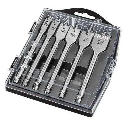 Obrázok produktu pre GRAPHITE Vrtáky do dreva, 10,12,16,18,20,25 mm, sada 6 ks.