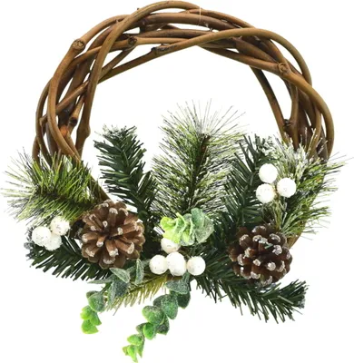 Obrázok produktu pre Prútený veniec zdobený snehom Ø25 cm