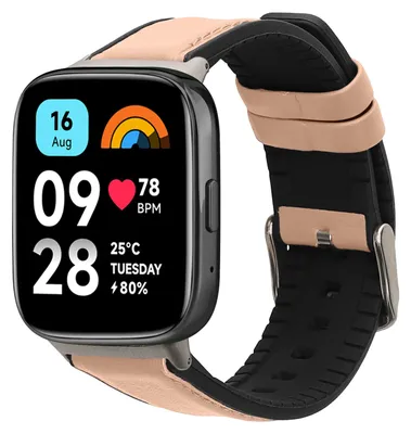 Produktbild von kwmobile Leder Uhrenarmband für Xiaomi Redmi Watch 3 Active / Redmi Watch 3 Lite Armband - Ersatzarmband für Fitnesstracker mit Uhrenverschluss -