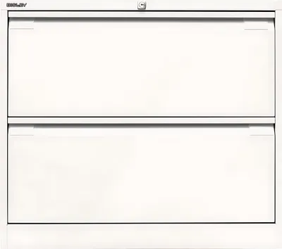Produktbild von Hängeregistraturschrank, doppelbahnig, weiß, 2 Schubladen