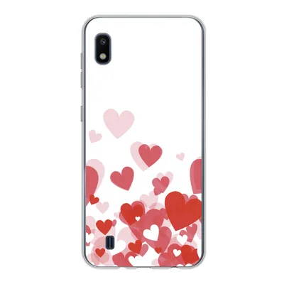 Produktbild von MuchoWow® Handyhülle Schutzhülle Hülle für Samsung Galaxy A10 Eine Illustration eines Regens der Herzen Silikon Softcase Handy Hülle - Schutzhülle