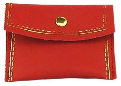 Leder-Zeitschriftenhalter mit Druckknopf, Goldprofil, 8,5x6 cm, 20 St., rot
