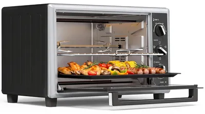 Produktbild von HOMCOM Mini Backofen mit Umluft 46 L 1800 W 90–230 °C, Timer inkl. Drehspieß