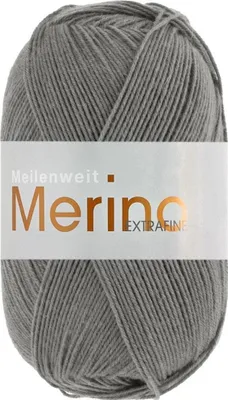 Produktbild von Lana Grossa MEILENWEIT 100 g MERINO EXTRAFINE weiche 4-fach Merino-Sockenwolle 420 m Farbe 2452 - Mausgrau