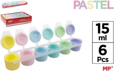 Produktbild von Farben tempera pastell 6 Farben 15ml