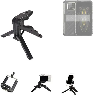 Produktbild von K-S-Trade Stativ Tisch-Ständer Dreibein Handy-Stativ Ständer kompatibel mit Ulefone Armor 22 Mini-Stativ Smartphone Tripod Handy-Stativ aus Plastik