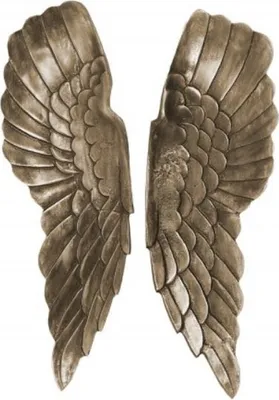 Produktbild von Casa Padrino Metall Engelsflügel Antik Silber / Bronze 20 x 5 x H. 65 cm - Wanddeko - Deko Accessoires