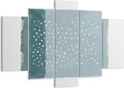 Produktbild von Bild auf Leinwand - Leinwandbild - 5 Teile - Aquarell Modern Blau - 150x100cm - Wand Bild - Wanddeko - Wandbilder - Leinwanddruck - Bilder - Wanddekoration - Leinwand bilder - EA150x100-4550
