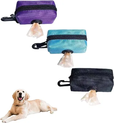 Produktbild von Hundekotbeutelhalter, mit Reißverschluss, inklusive Karabiner, für Spaziergänge mit Haustieren