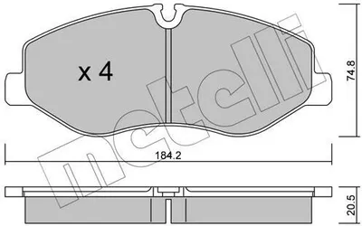 Produktbild von METELLI Bremsbeläge Satz Vorne Bremsklötze passend für MERCEDES-BENZ V-Klasse (W447) 22-1139-0