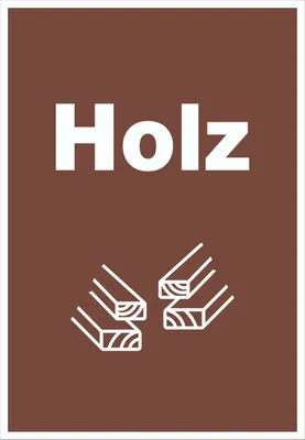Produktbild von Holz Mülltrennung Schild Text Symbol Balken hochkant A6 (105x148mm)