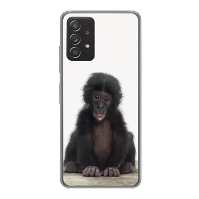 Produktbild von MuchoWow® Handyhülle Schutzhülle Hülle für Samsung galaxy a73 Kind - Affe - Schimpanse - Babytiere - Jungen - Mädchen Silikon Softcase Handy Hülle - Handyhülle