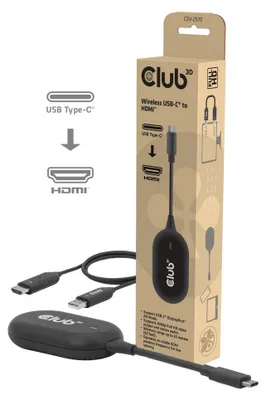 Produktbild von CLUB3D Wireless USB-C® to HDMI™, 1920 x 1080 Pixel, AV-Sender & -Empfänger, Verkabelt & Kabellos, Schwarz, HDCP