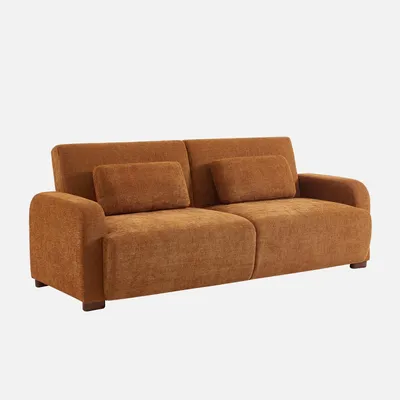 Produktbild von sweeek - 3-Sitzer Schlafsofa mit Stoffbezug - Rostfarben