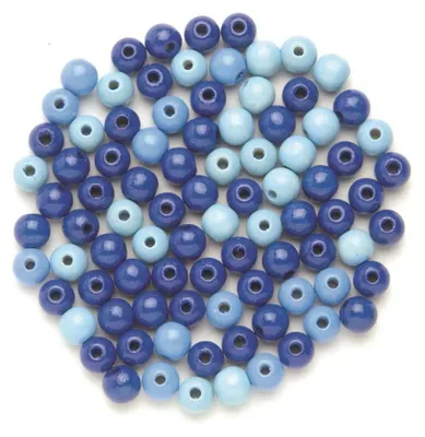Produktbild von Glorex Holzperlen blau mix 8 mm - 80 Stück