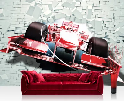 Obrázek produktu pro Netkaná fototapeta č. 1506 - 254X184 cm - 1506 auta tapety závodní auto motorsport vozidlo kámen nástěnná malba červená liwwing (R)